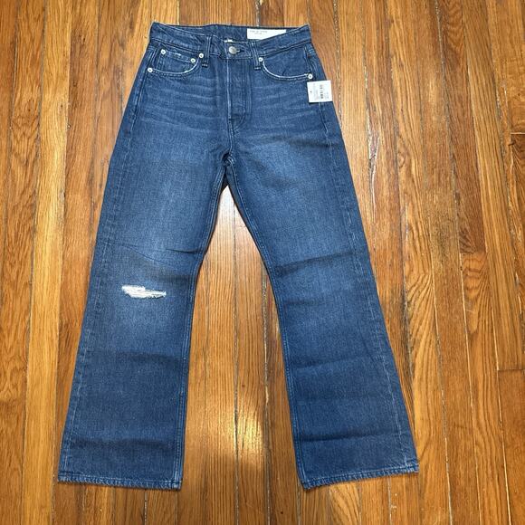 Rag and Bone Women's Jeans High Rise Crop Flare Maya Button Fly Size 26 27x26 - Picture 2 of 14